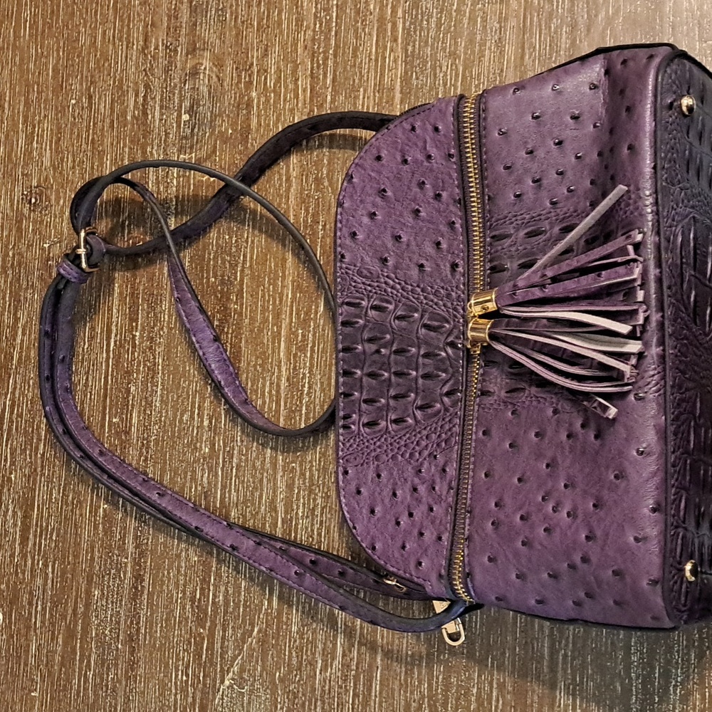 Dasein Purse Women’s Tassel Zipper Pocket Crossbody Fashion Travel Bag Purple - Picture 4 of 13